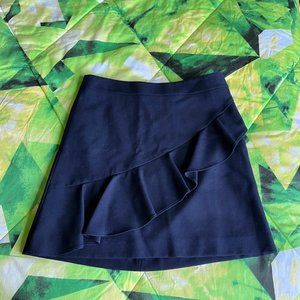 Brooks Brothers Red Fleece Navy Blue Ruffle Front Skirt